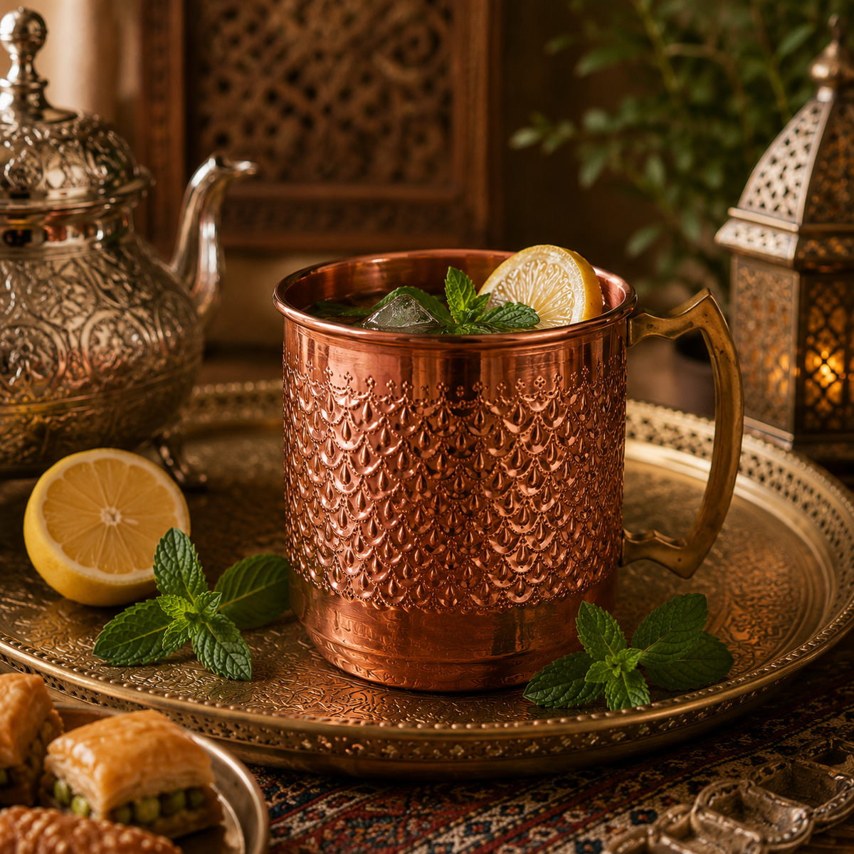 HandMade Engraved Copper Drinking Mug