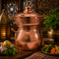 Handmade Hammered Copper Couscous Pot with Steamer