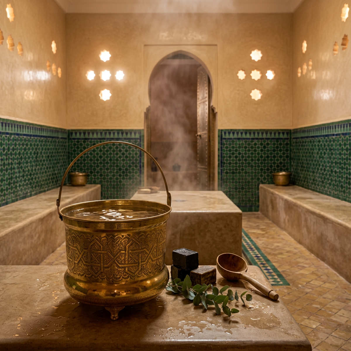 Handmade Moroccan Brass Water Bucket