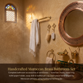 Handmade Moroccan Brass Bathroom Accessories Set