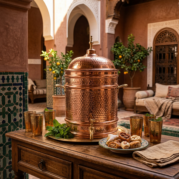 Handcrafted Hammered Copper Beverage Dispenser with Brass Spigot & Lid – Traditional Water Urn for Tea, Juice & Entertaining