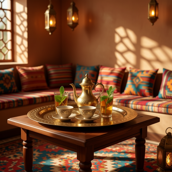 Handcrafted Moroccan Brass Serving Tray